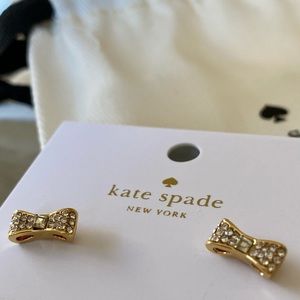 Kate Spade Gold Ready Set Bow Pave Stud Earrings